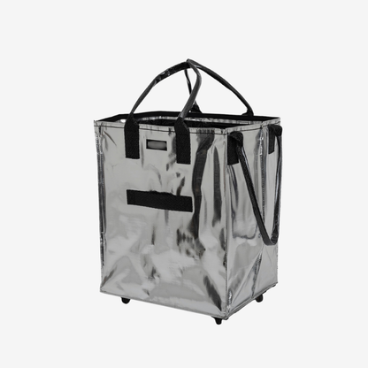 HK Rolling Tote Bag with Zip Top & Button Closure